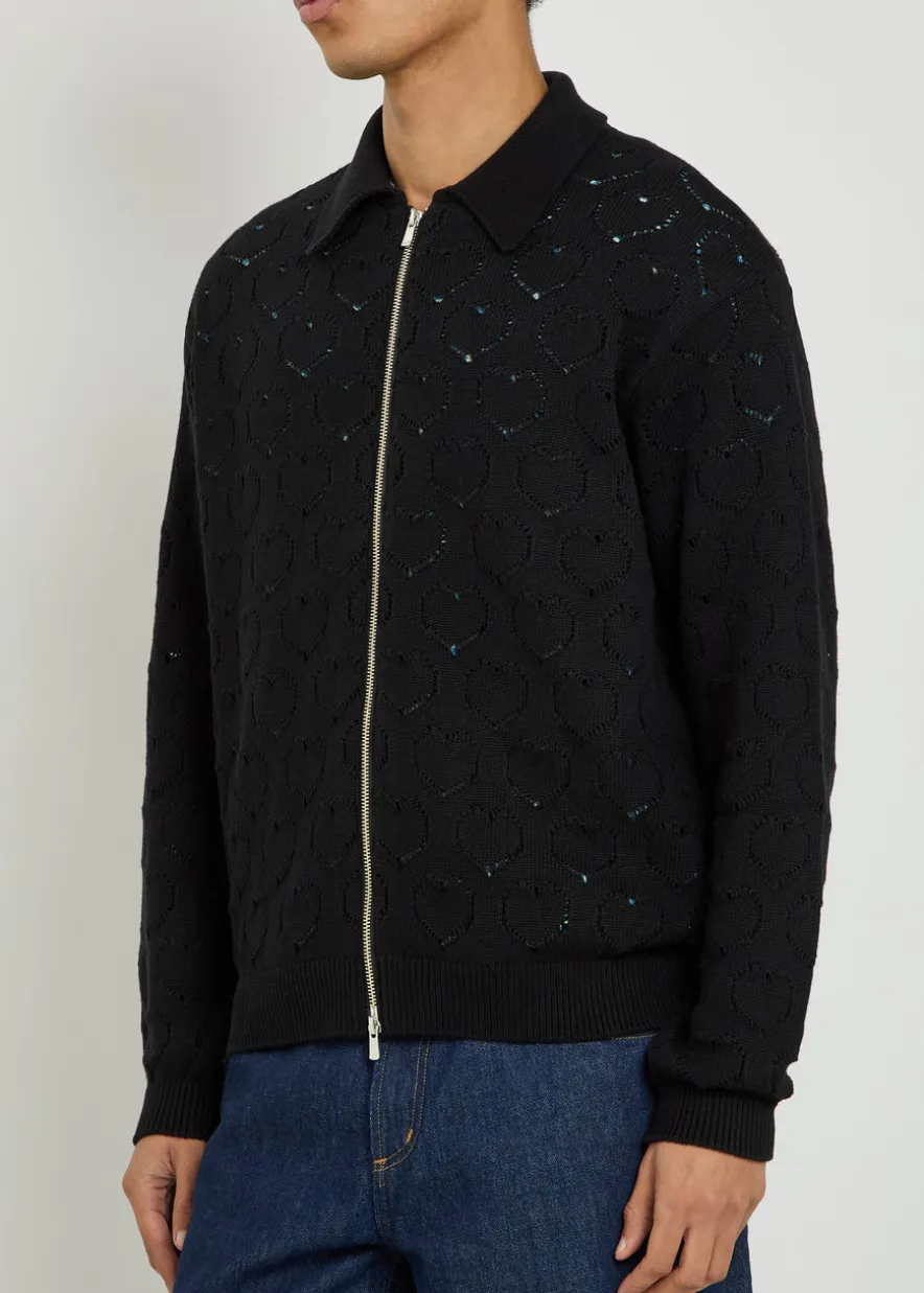 Open-knit cotton and cashmere-blend cardigan
