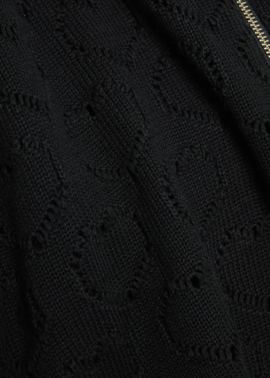 Open-knit cotton and cashmere-blend cardigan