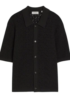Open-knit cotton-blend shirt