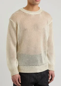 Open-knit silk jumper