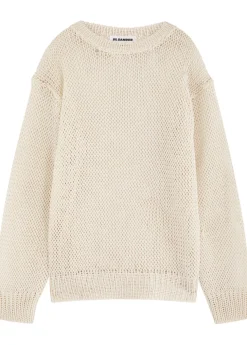 Open-knit silk jumper