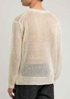 Open-knit silk jumper