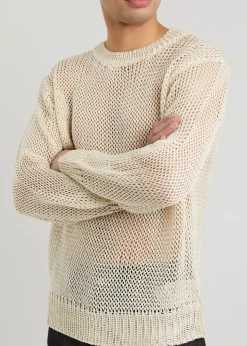 Open-knit silk jumper