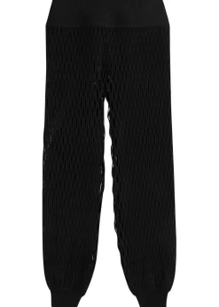 Open-knit stretch-jersey trousers