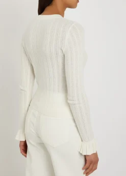 Ophelia pointelle-knit top