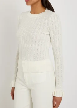 Ophelia pointelle-knit top