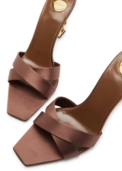 Opyum 85 logo satin mules