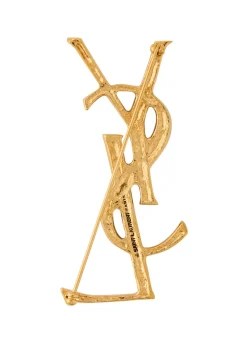 Opyum sculpted metal brooch