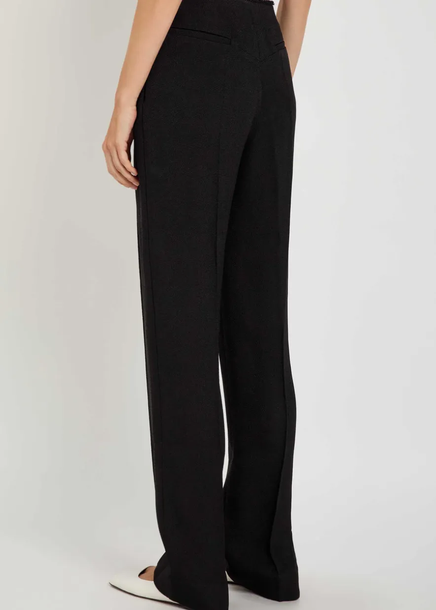Oran fray-trim crepe trousers