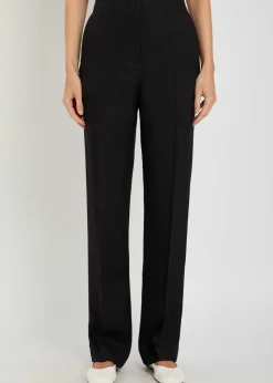 Oran fray-trim crepe trousers