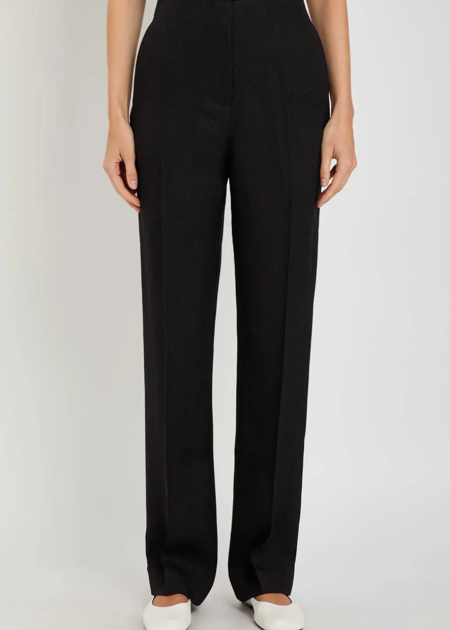 Oran fray-trim crepe trousers