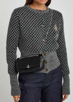 Orb faux leather cross-body bag