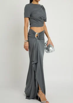 Orica cut-out jersey maxi skirt