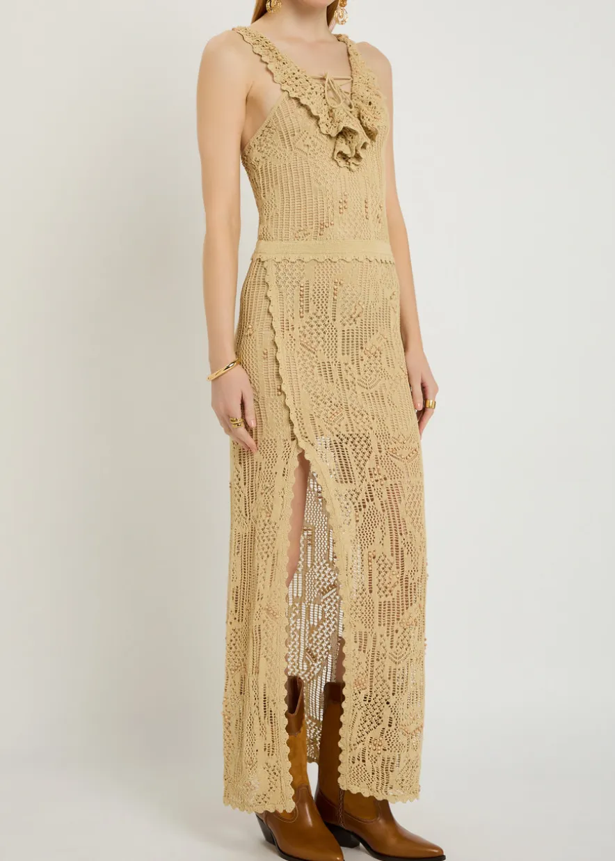 Ornella bead-embellished crochet maxi dress