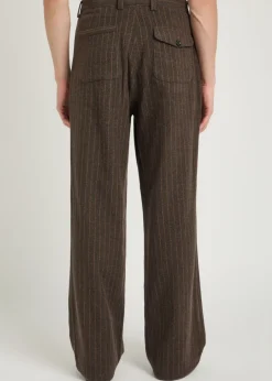 Orsman striped wool-blend trousers