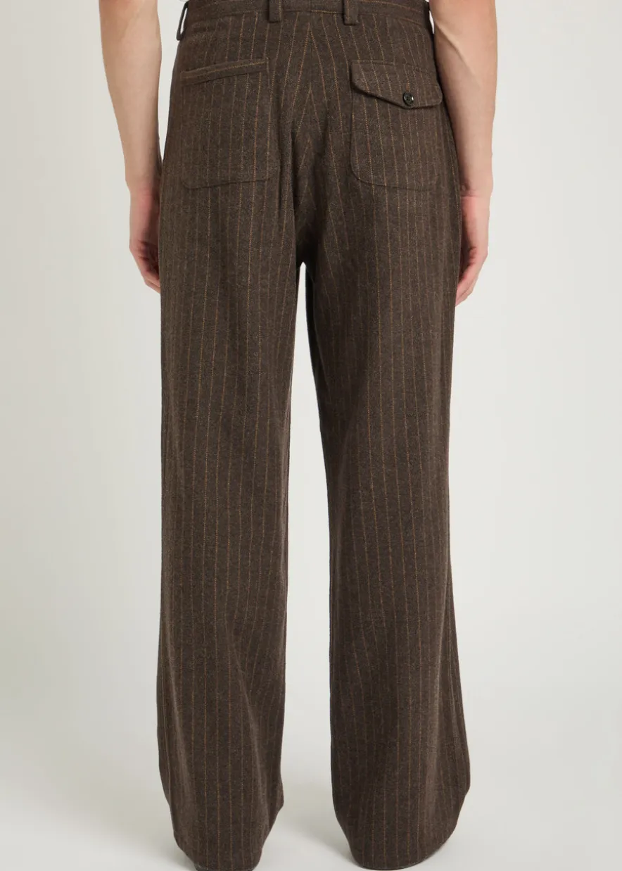Orsman striped wool-blend trousers