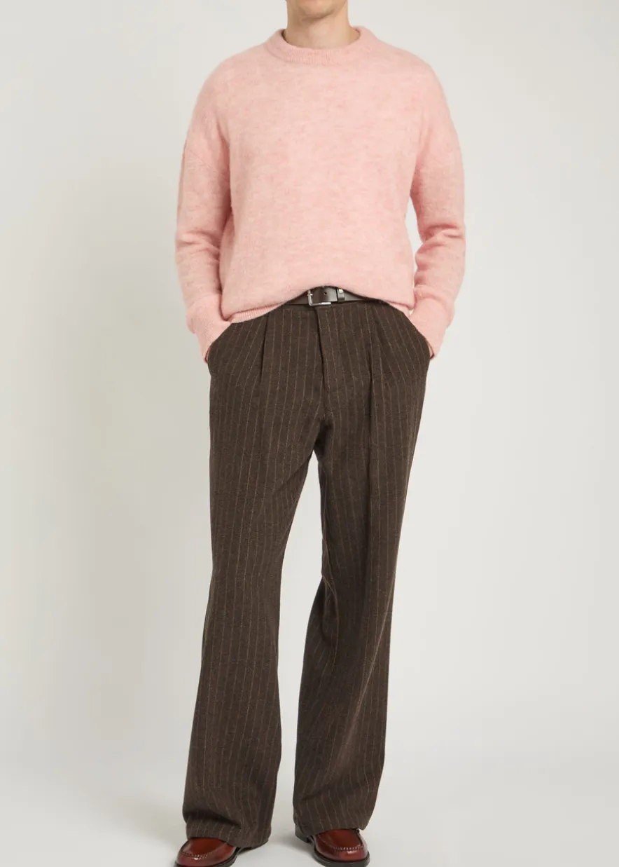 Orsman striped wool-blend trousers