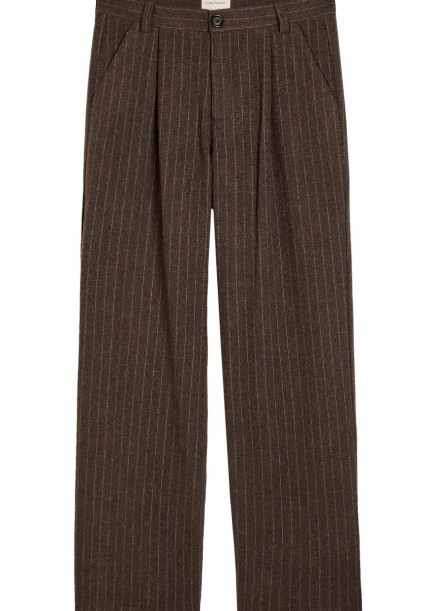 Orsman striped wool-blend trousers