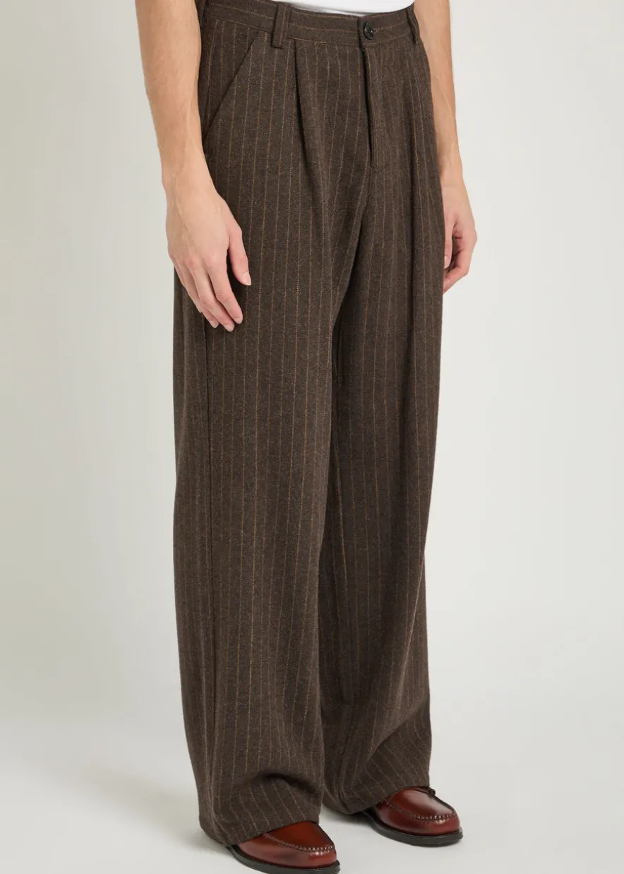 Orsman striped wool-blend trousers