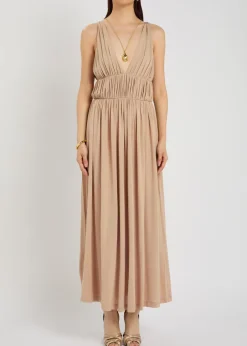 Ouida ruched stretch-jersey midi dress
