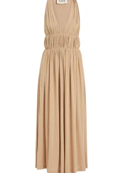 Ouida ruched stretch-jersey midi dress