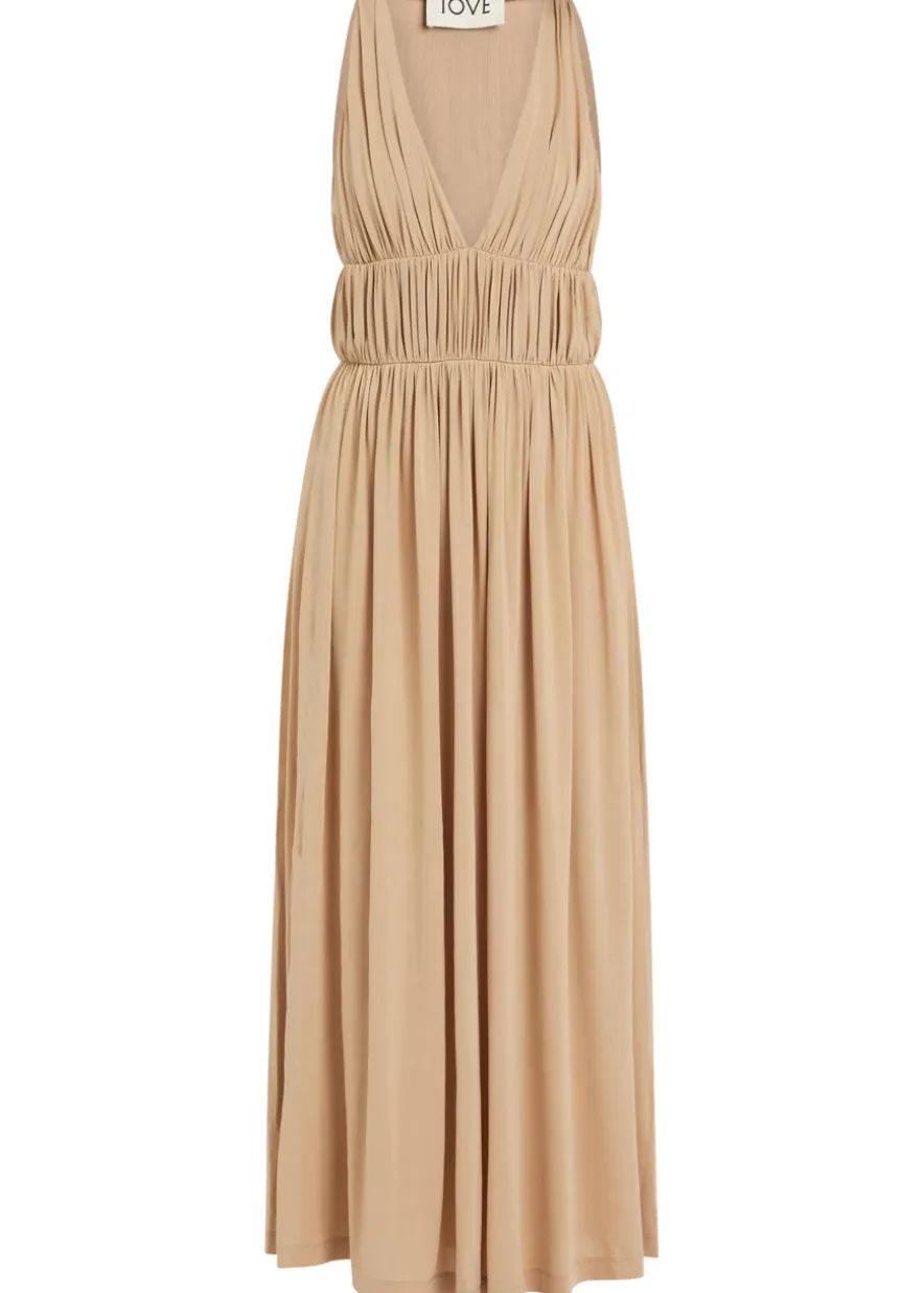 Ouida ruched stretch-jersey midi dress
