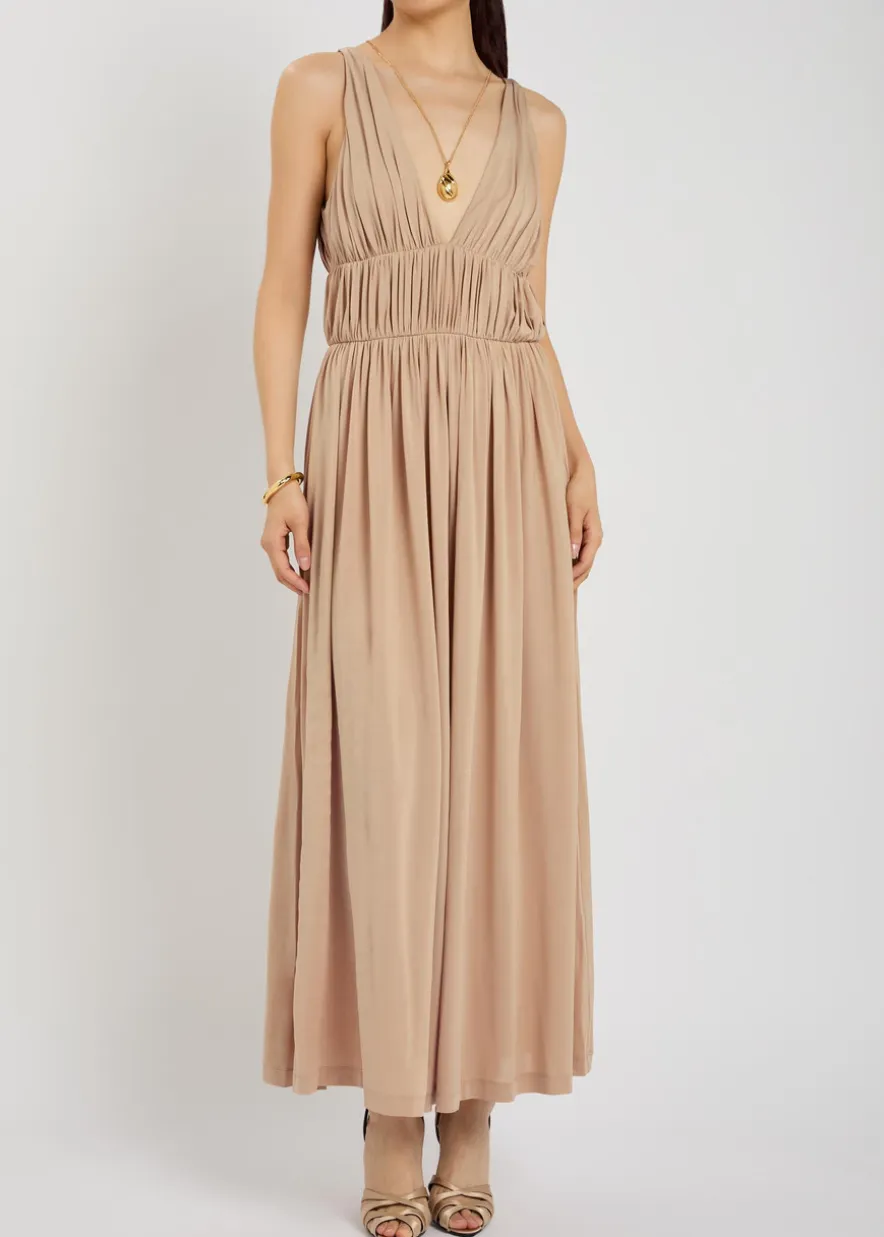 Ouida ruched stretch-jersey midi dress