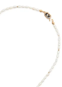 Ovalette beaded pearl necklace