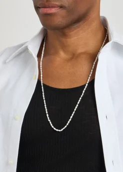 Ovalette beaded pearl necklace
