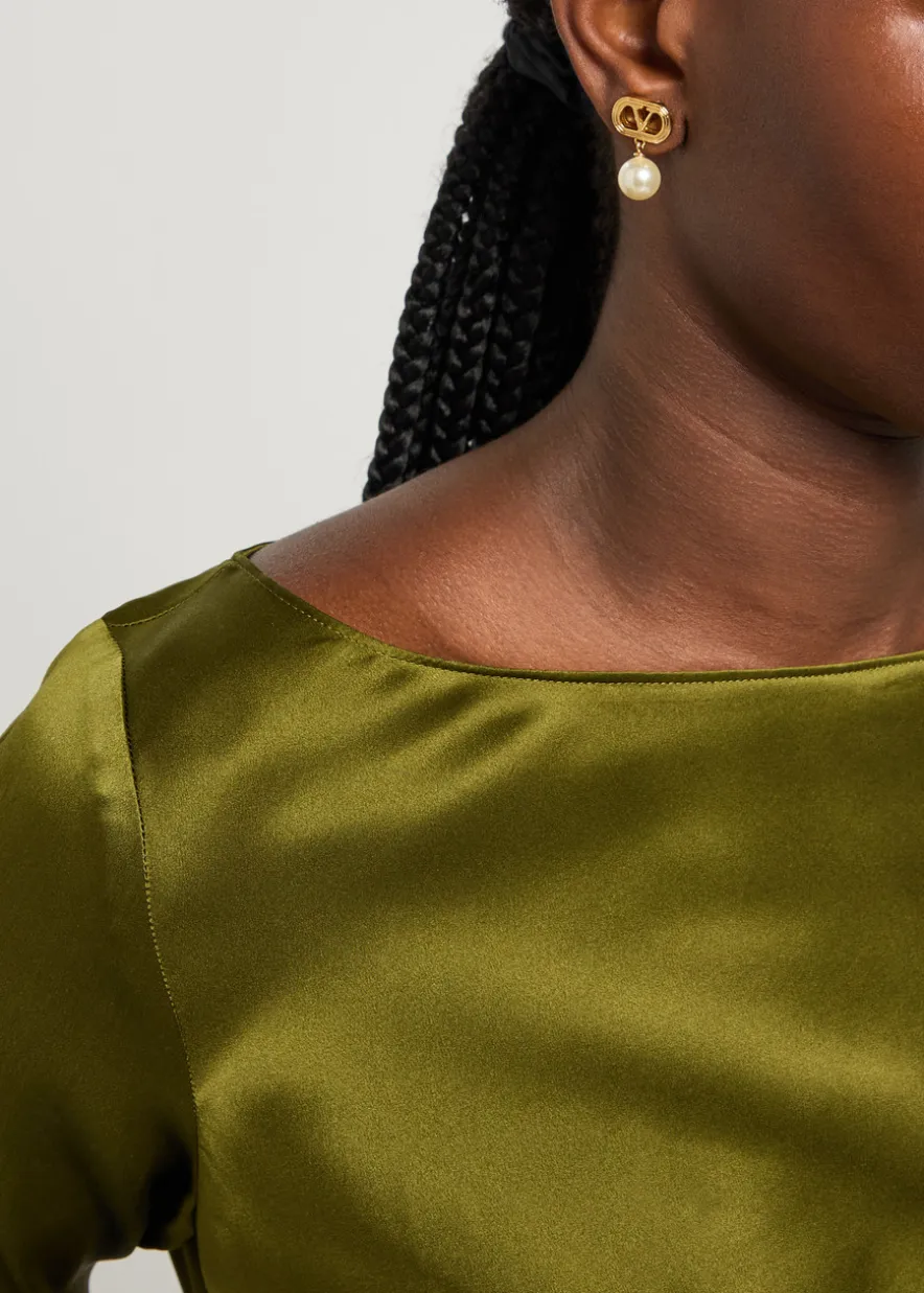 Ovalette VLogo Swarovski® pearl-embellished earrings