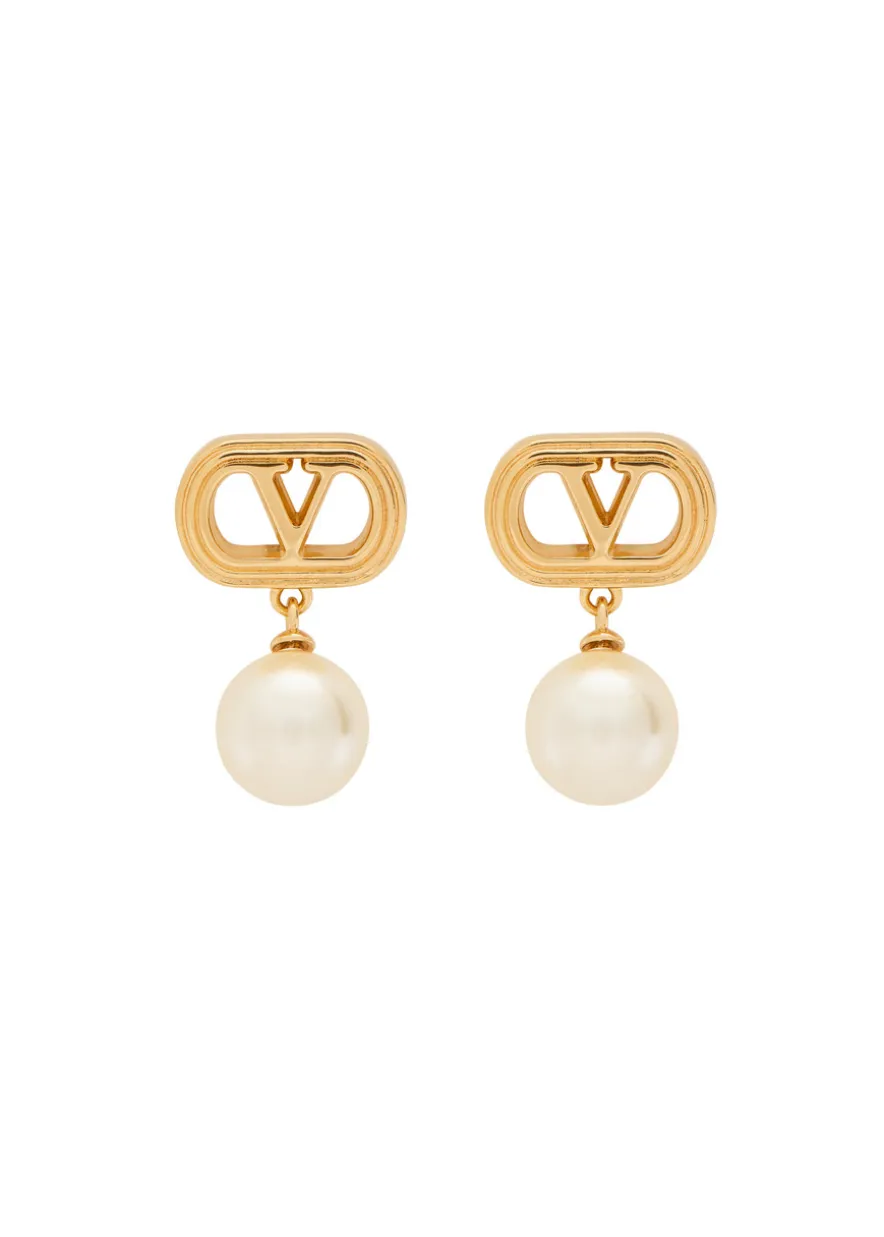 Ovalette VLogo Swarovski® pearl-embellished earrings