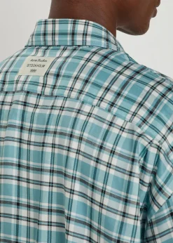 Oversized checked woven shirt