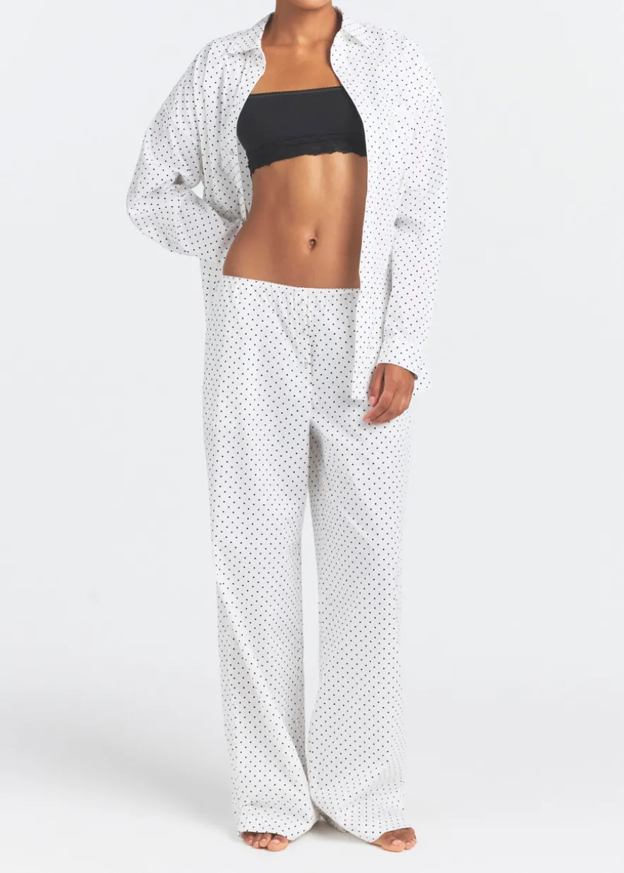Oversized cotton-poplin sleep set