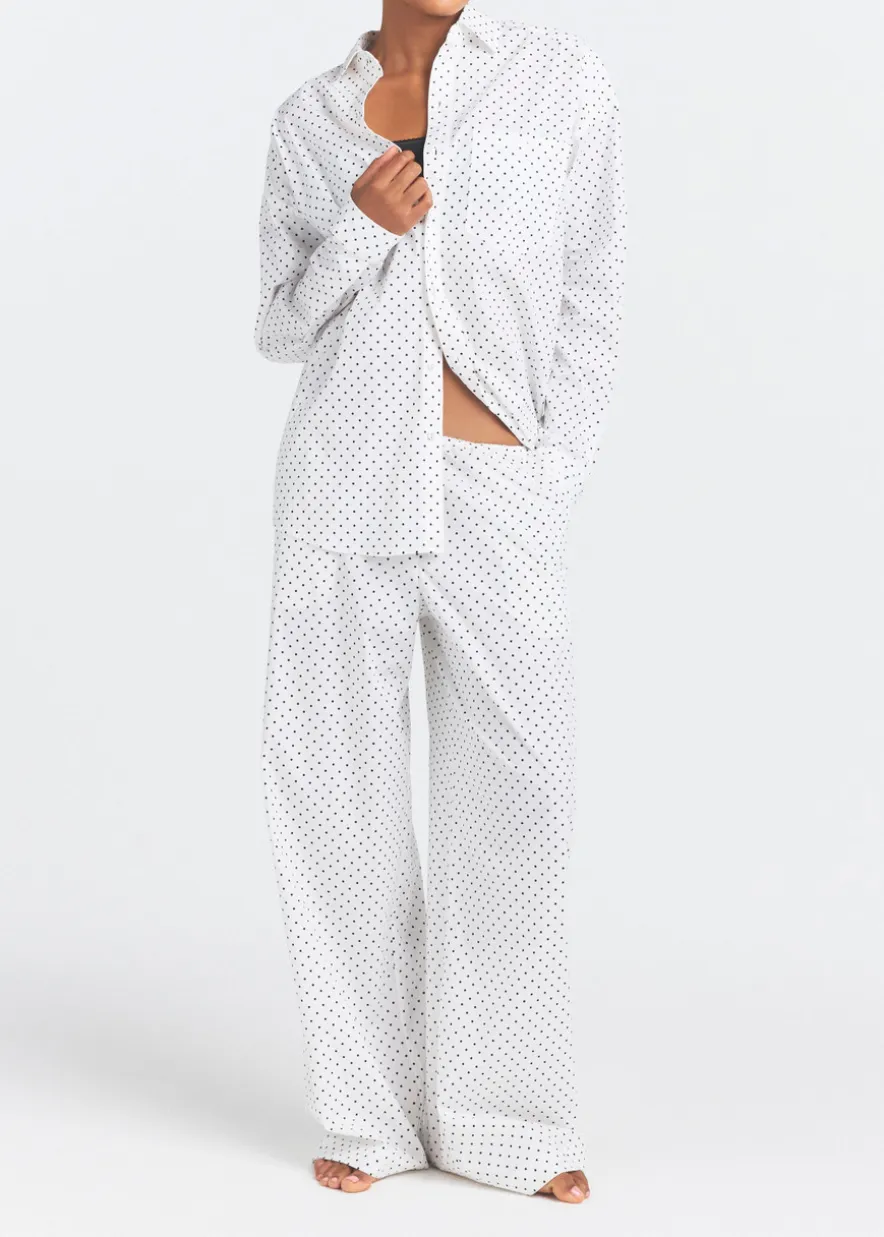 Oversized cotton-poplin sleep set