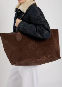 Oversized suede tote bag