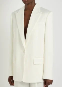 Oversized twill blazer