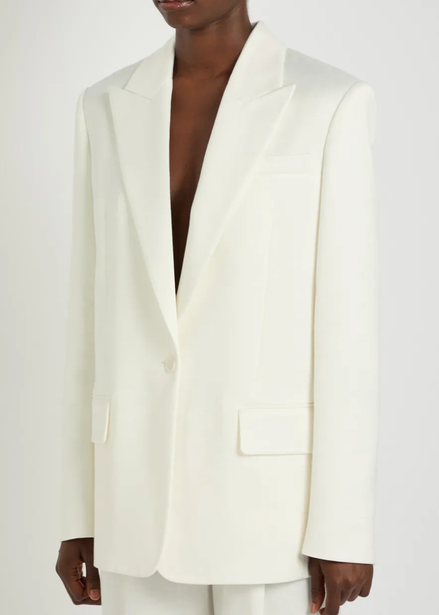 Oversized twill blazer