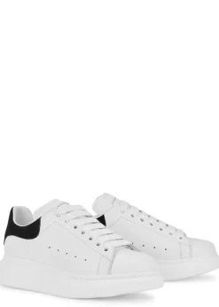 Oversized white leather sneakers