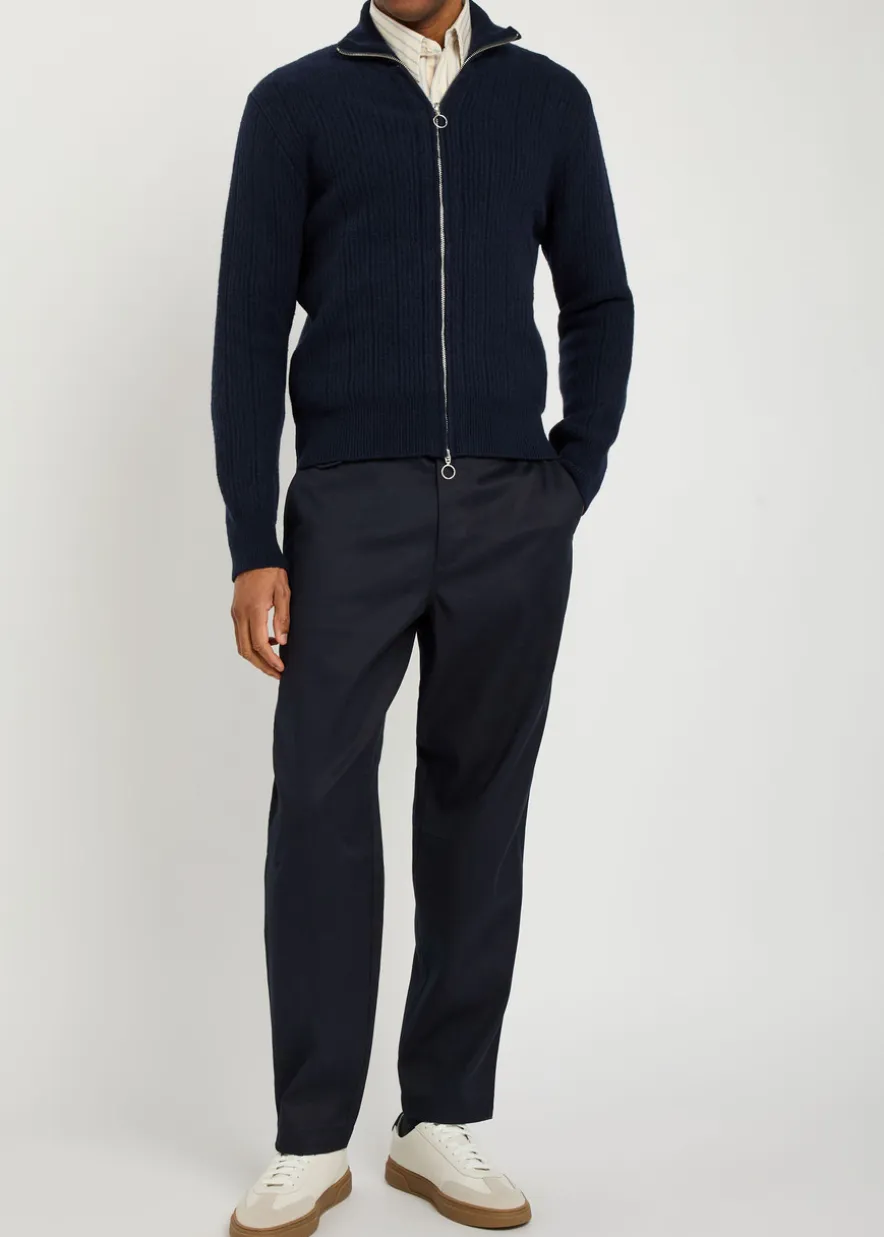 Overton ribbed merino wool cardigan