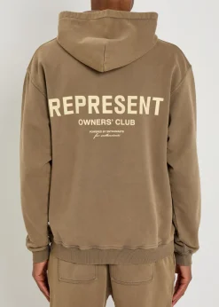 Owners' Club logo hooded cotton sweatshirt