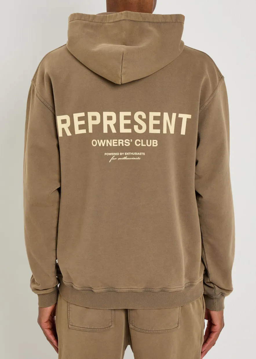 Owners' Club logo hooded cotton sweatshirt