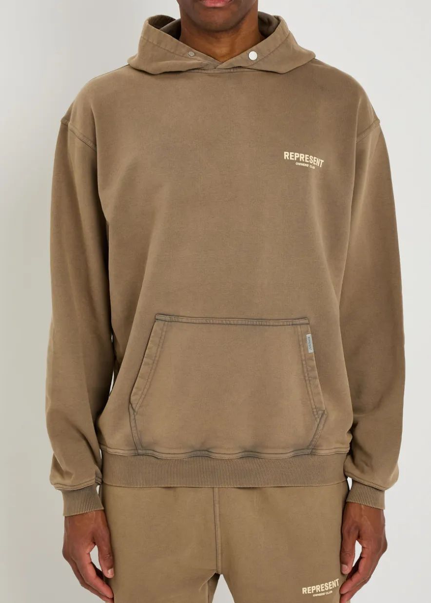 Owners' Club logo hooded cotton sweatshirt