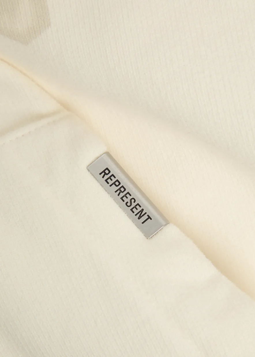 Owners printed hooded zip-through cotton sweatshirt