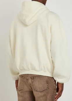 Owners printed hooded zip-through cotton sweatshirt