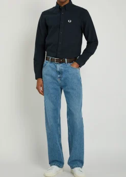 Oxford logo-embroidered cotton shirt