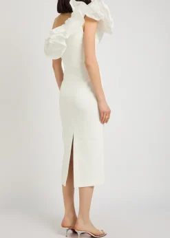Ozias ruffled crepe midi dress