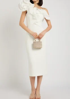 Ozias ruffled crepe midi dress