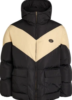 Padded colour-blocked shell jacket