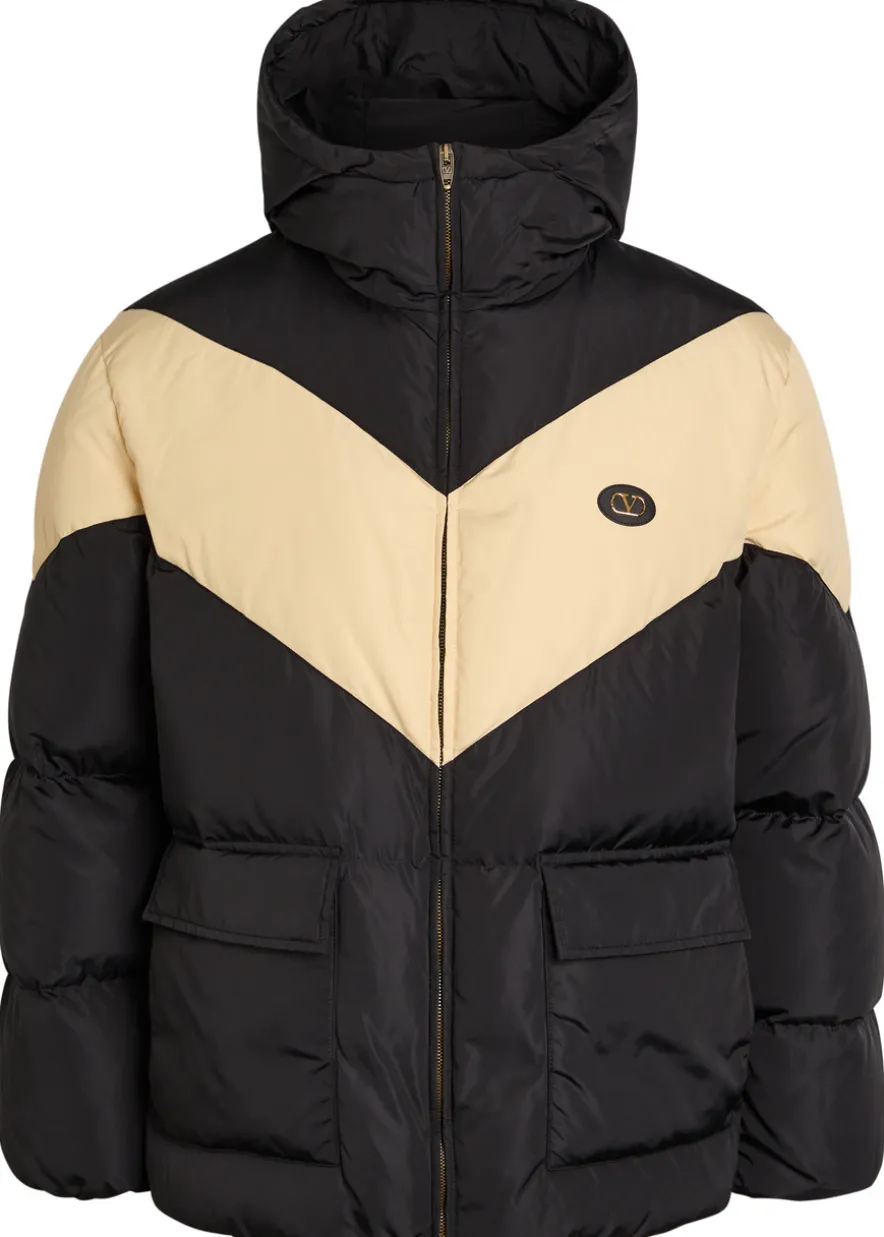 Padded colour-blocked shell jacket