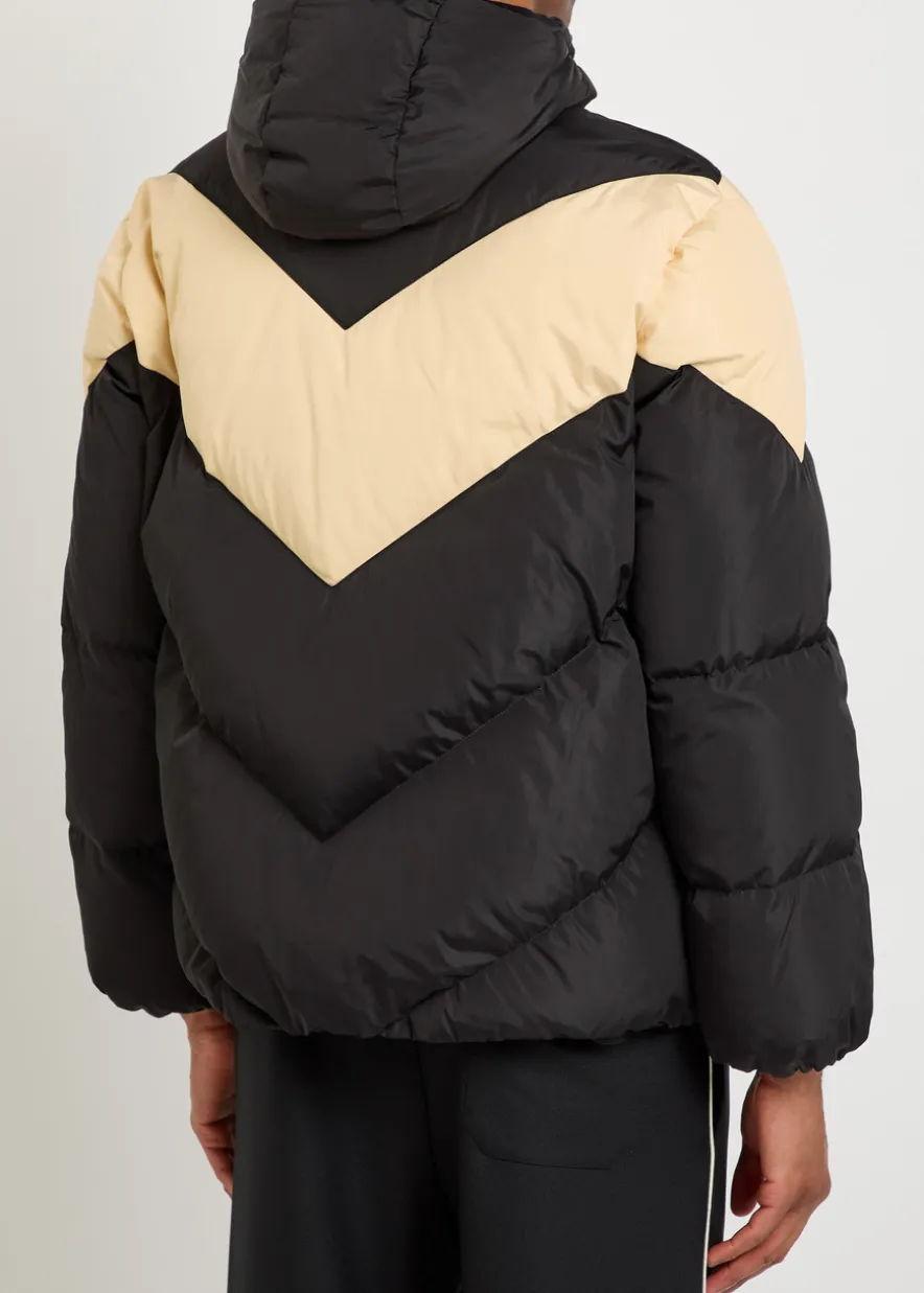 Padded colour-blocked shell jacket